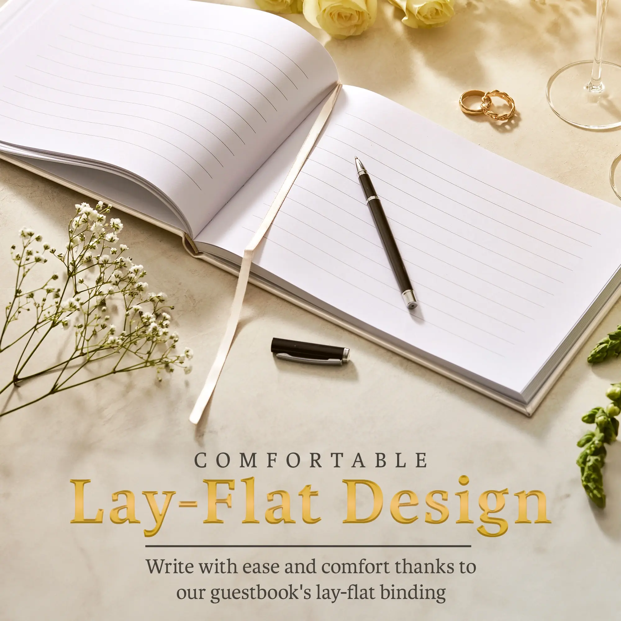 Custom Wedding Guest Book - White